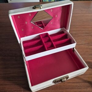 Vintage 70s Jewelry Box with Gold Detailing